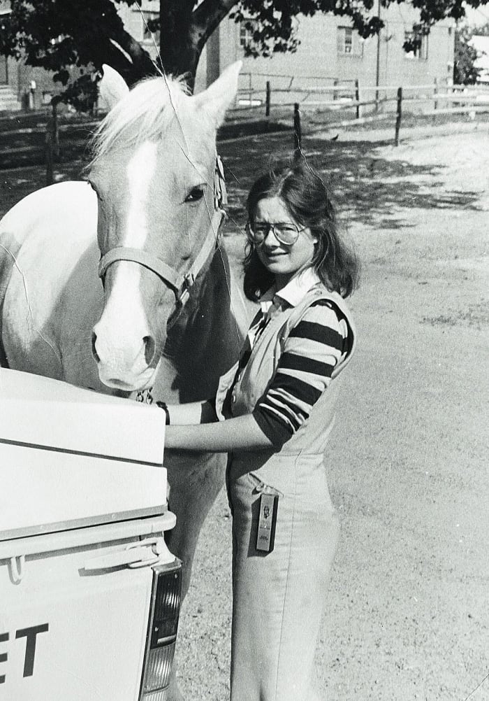 Runkle was the only female vet at the Derby in 1981.